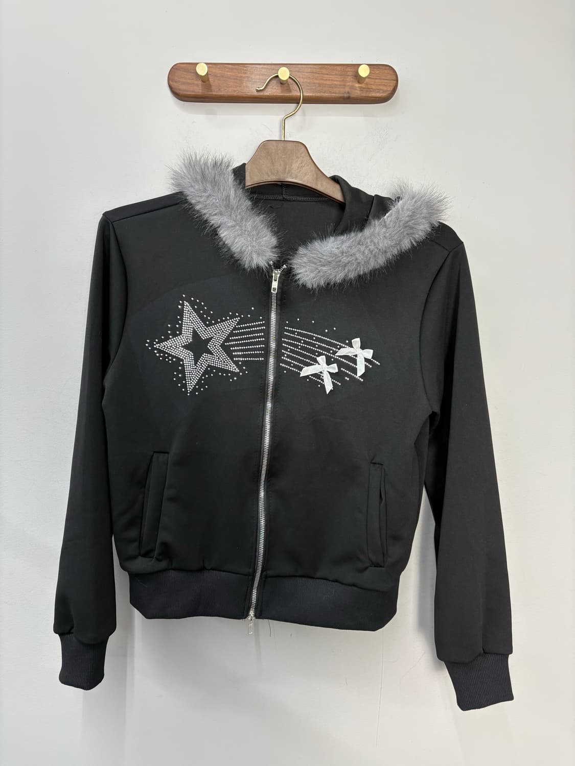 빈티지 y2k 스타큐빅 투웨이 퍼 후드집업 A3139 상품이미지2