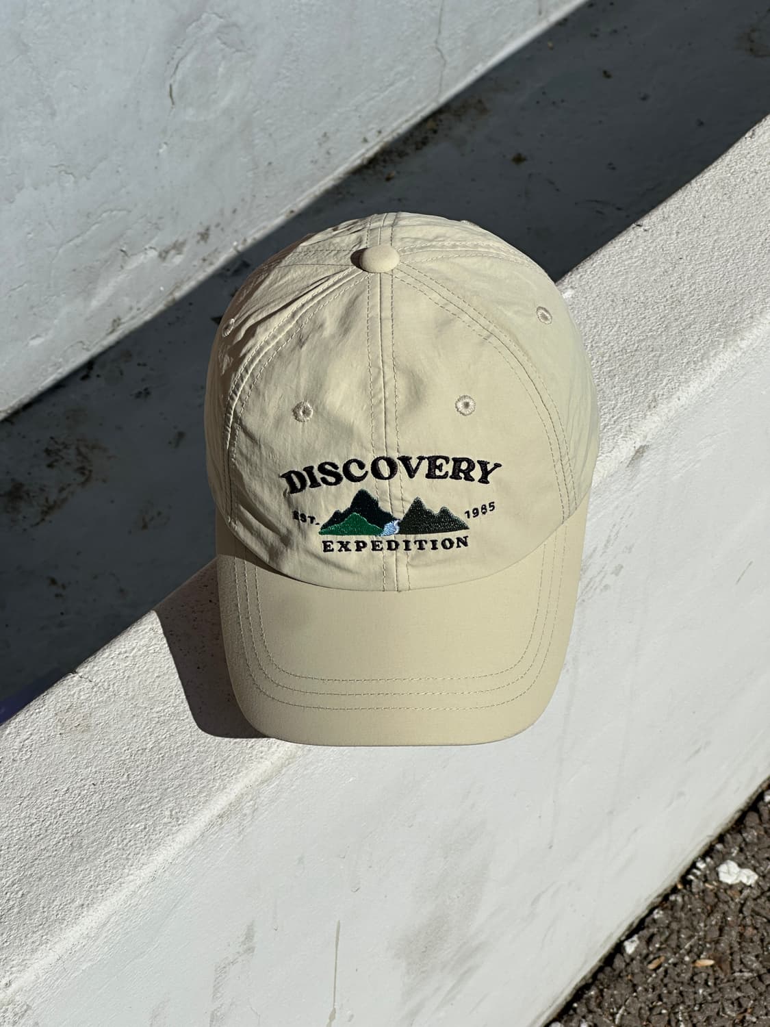 [F] 디스커버리 베이지 우븐 볼캡 모자 상품이미지1