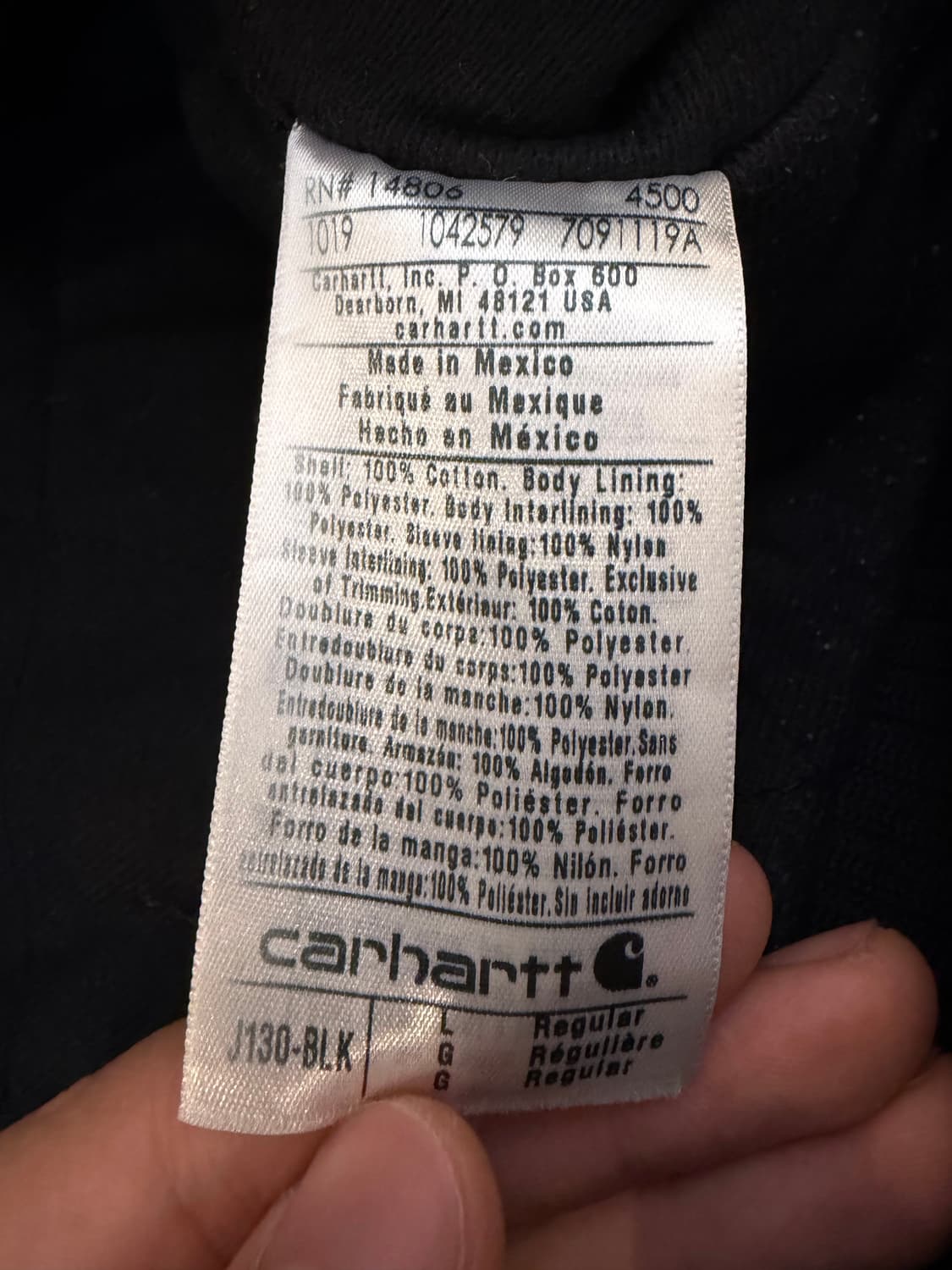 칼하트 액티브 샌드스톤 후드 워크자켓 J130 블랙 상품이미지6