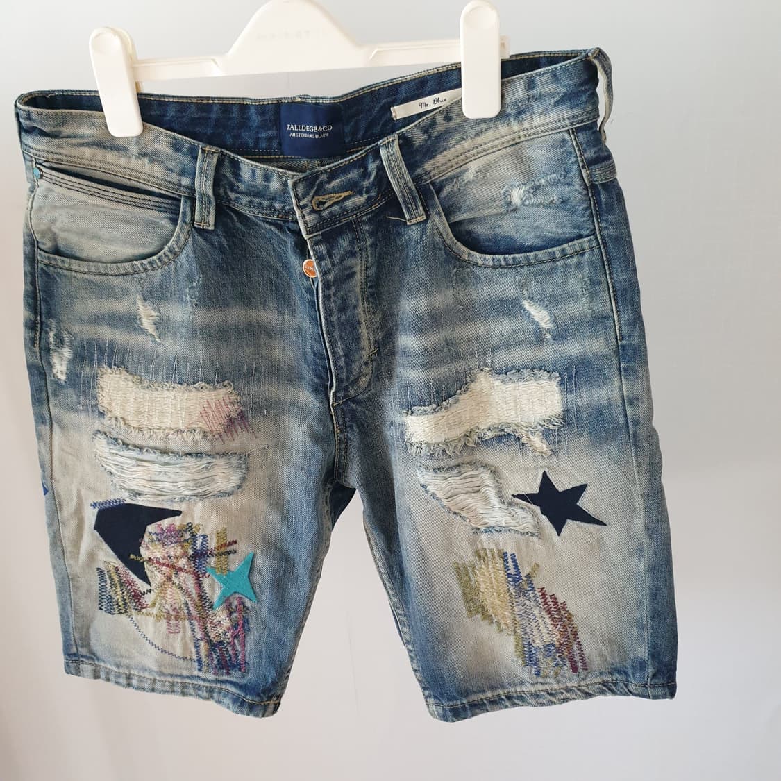 TALLDEGE 빈티지 데님 워싱 패치 반바지 32사이즈 상품이미지4