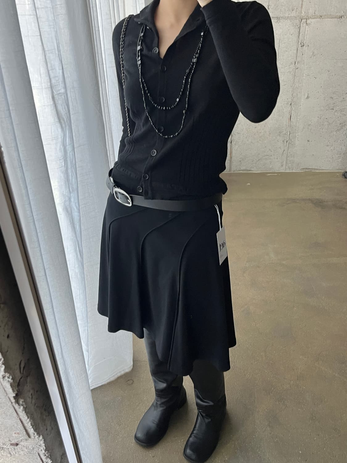 Cara 웨이브 절개 플레어 스커트 상품이미지3