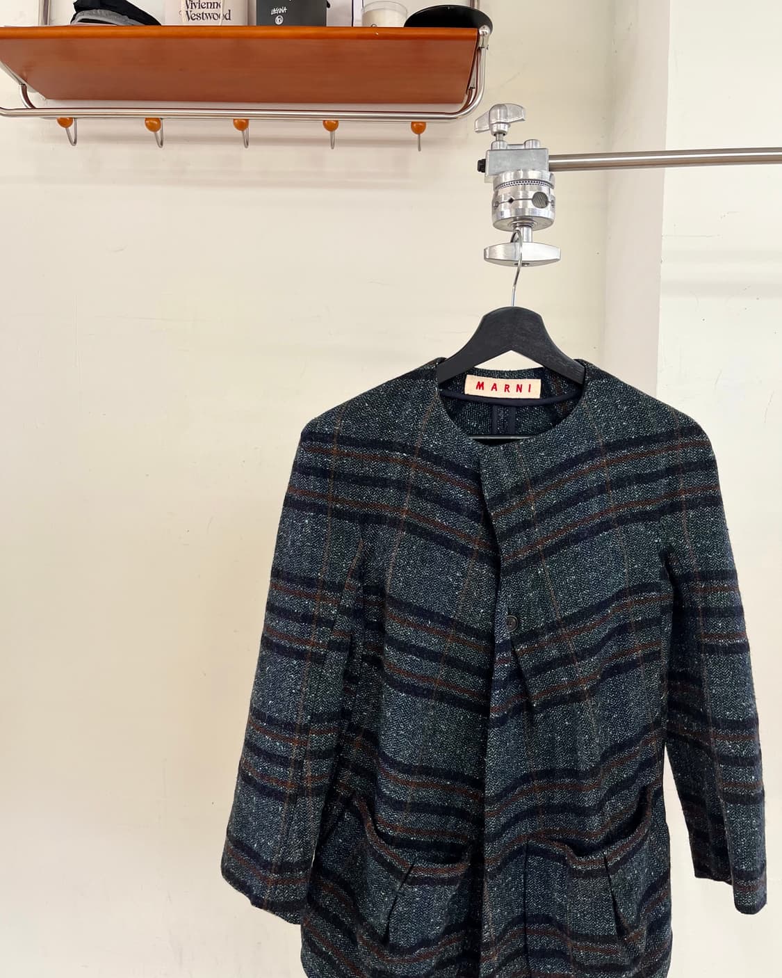 마르니 블루 트위드 라운드 넥 자켓 상품이미지2