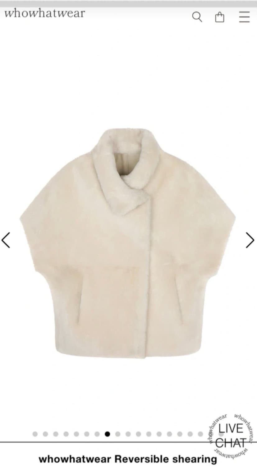 Whowhatwere. 라꼰 메리노울 시어링 케이프 상품이미지4