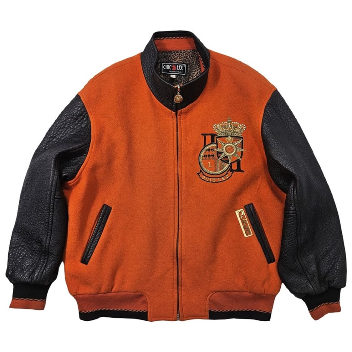 CHICLEE 빈티지 양가죽 바시티 자켓 L 상품이미지1