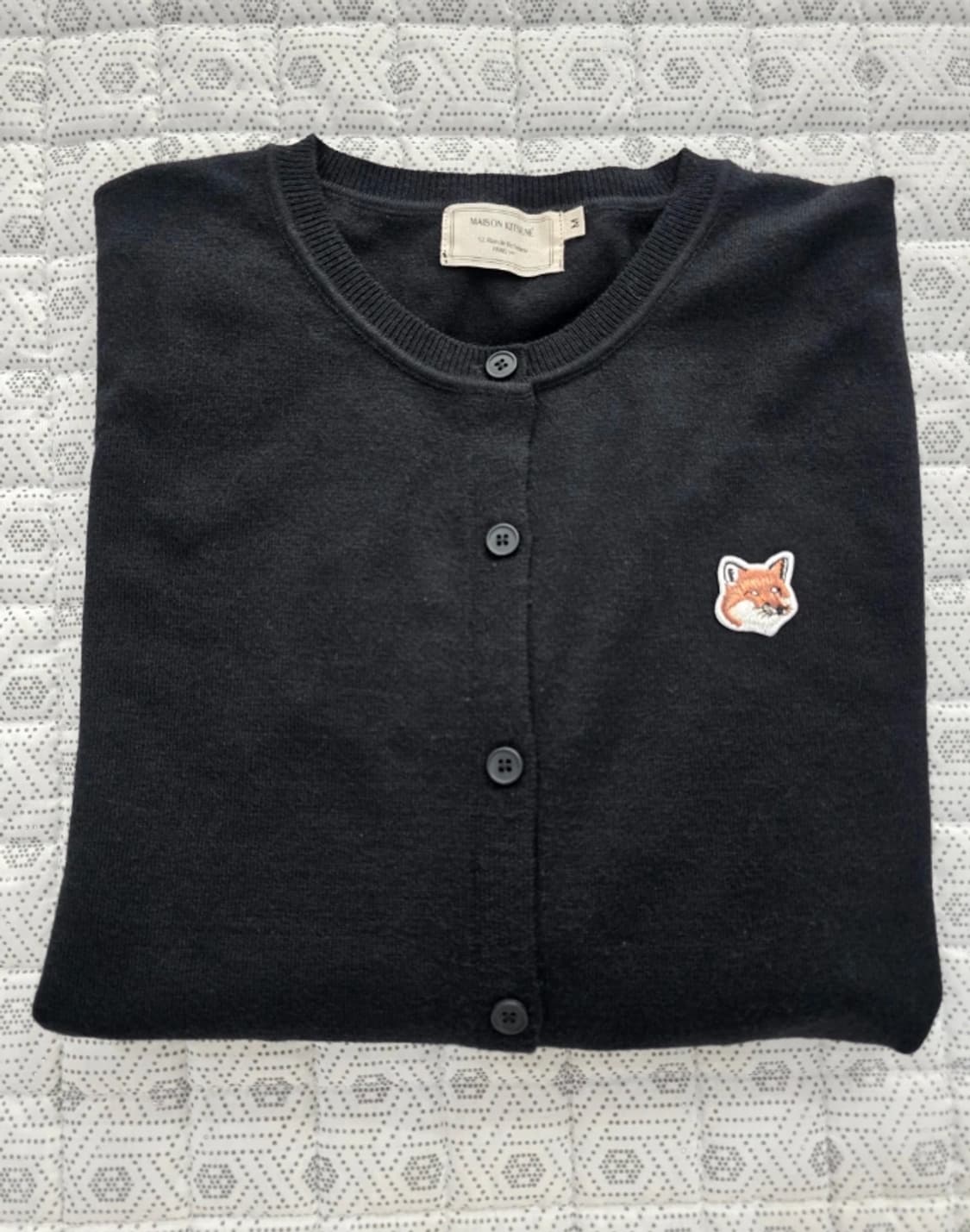 메종키츠네 폭스 패치 블랙 가디건 ~55반 상품이미지5
