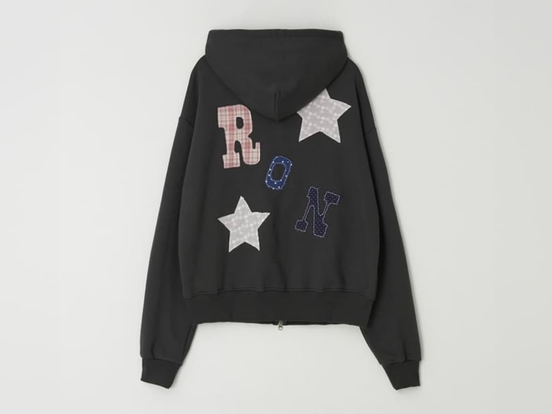 론론 패치 후드집업 차콜 상품이미지2