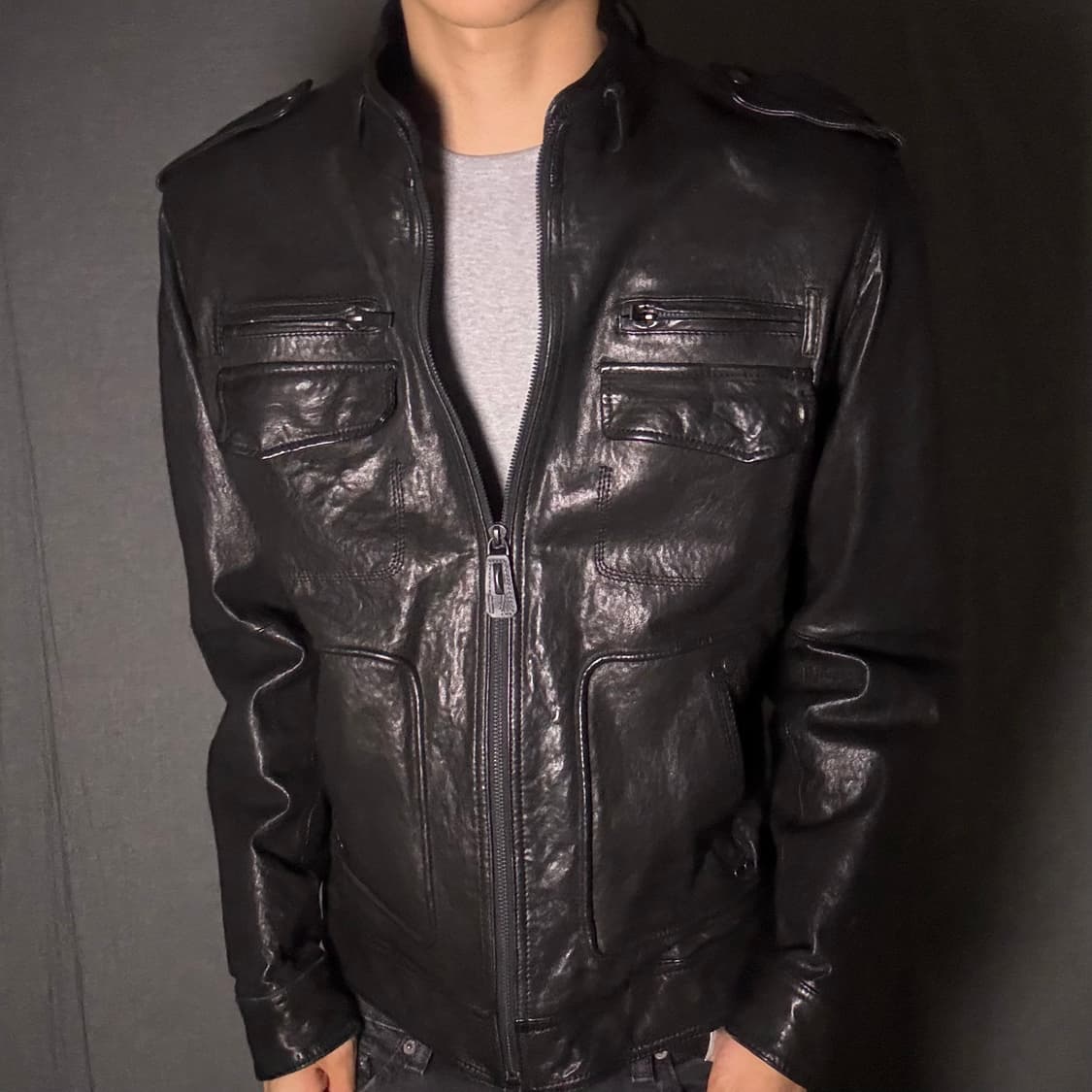 lamb skin leather jacket 상품이미지5
