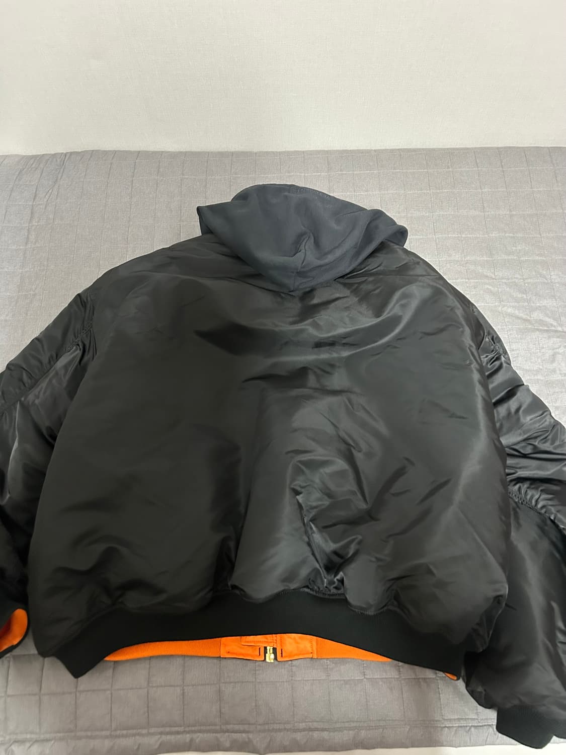 [S] 베트멍 알파인더스트리 후드 봄버 마원 자켓 블랙 상품이미지2