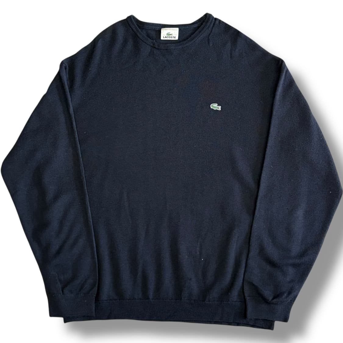 Lacoste 로고자수 블랙 라운드넥 니트 상품이미지1