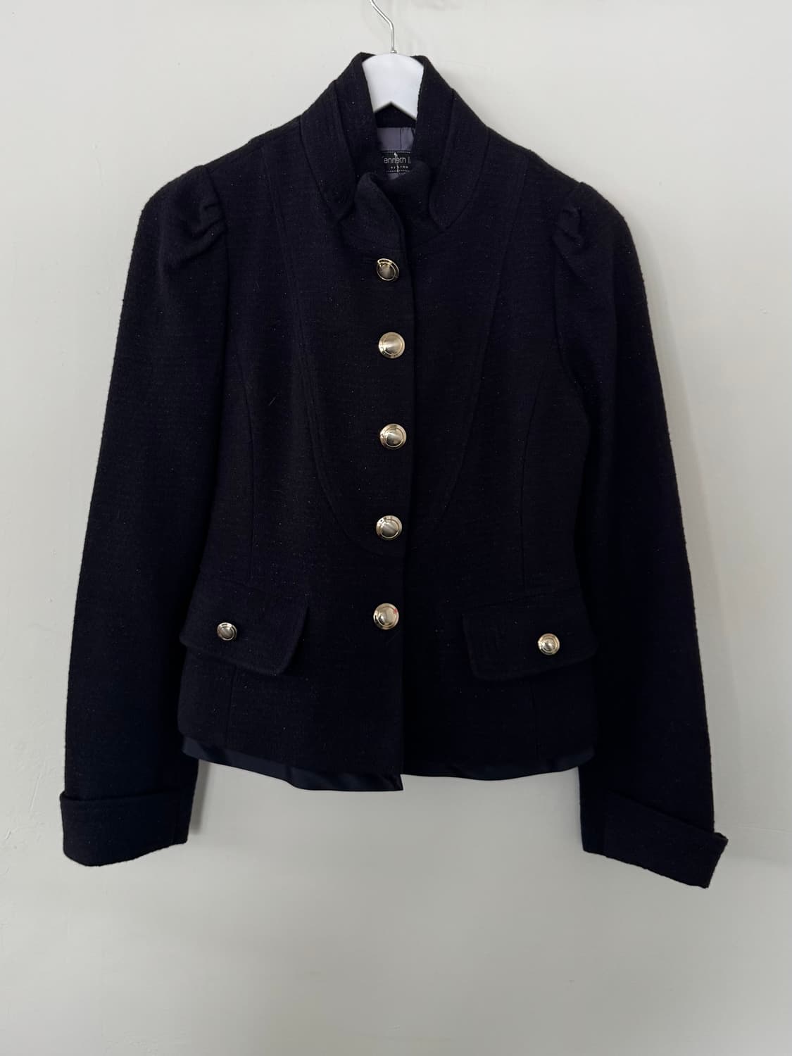 [y2k vintage] 빈티지 블랙 퍼프 숄더 자켓 상품이미지1