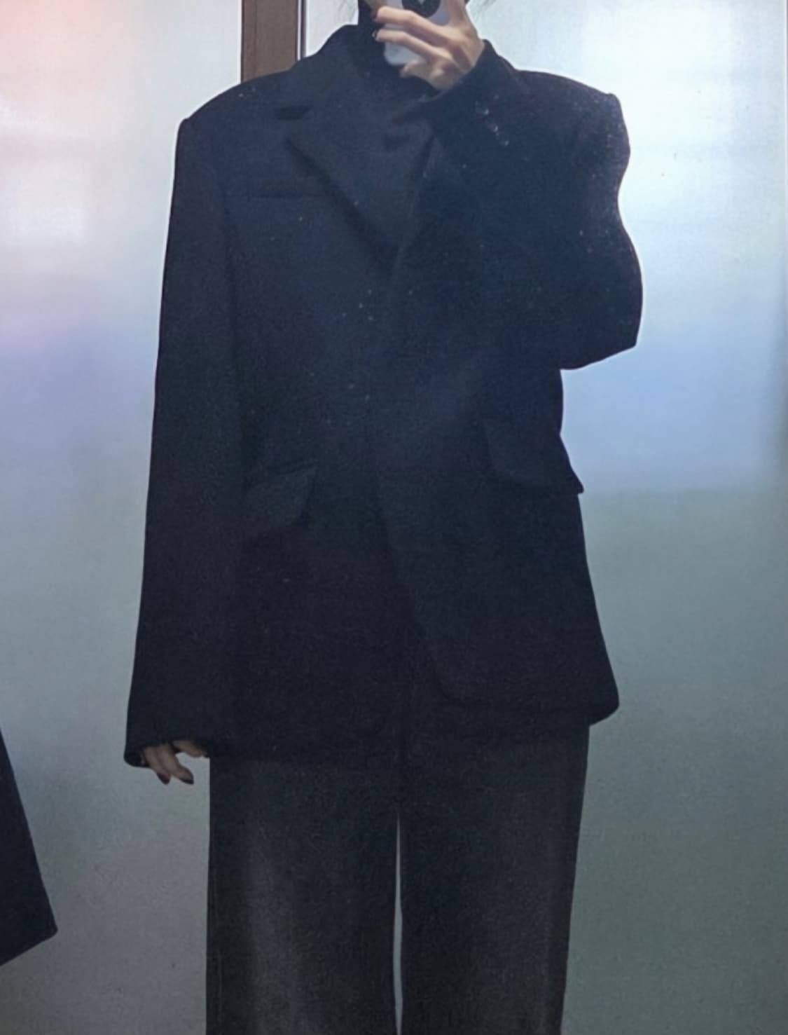 BRONN 브론 캐시비어 울 블랜드 자켓 블랙 상품이미지9