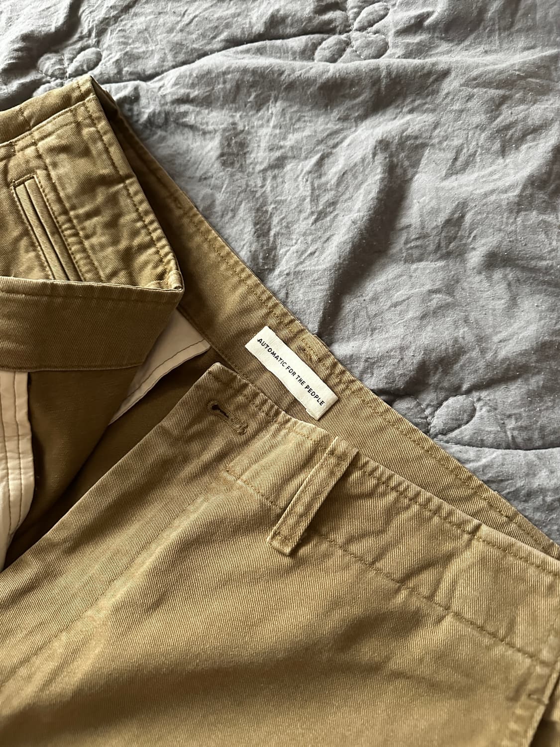 오토매틱포더피플 탑스티치 워시트 팬츠 베이지 상품이미지5