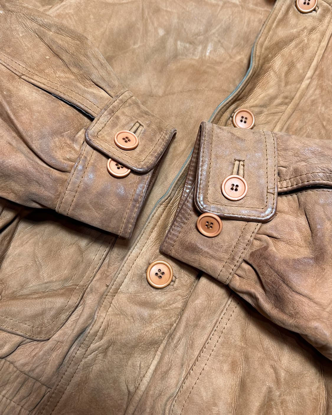 90s 헤비 리얼 레더 A-2 플라이트 자켓 made in korea 상품이미지6