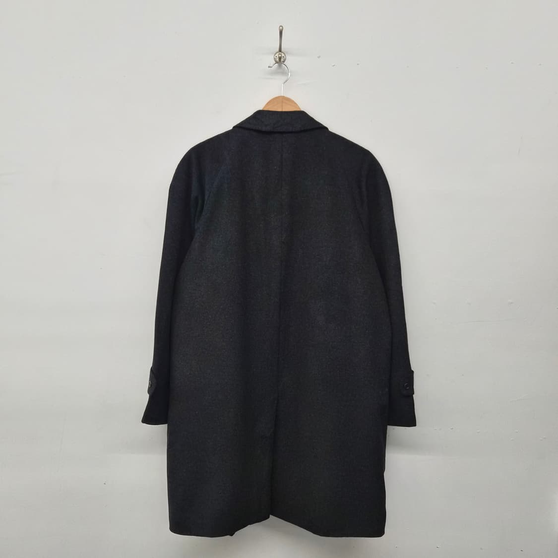 캐시미어 100% 기본 블랙 미디코트 남녀공용 L 상품이미지4