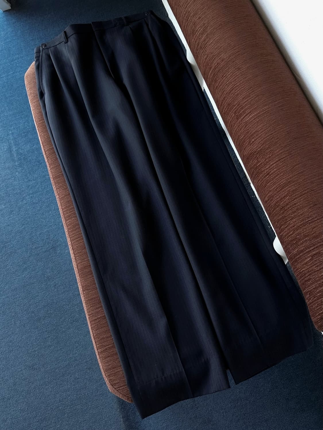Light wool cotton snap belted trouser 상품이미지5