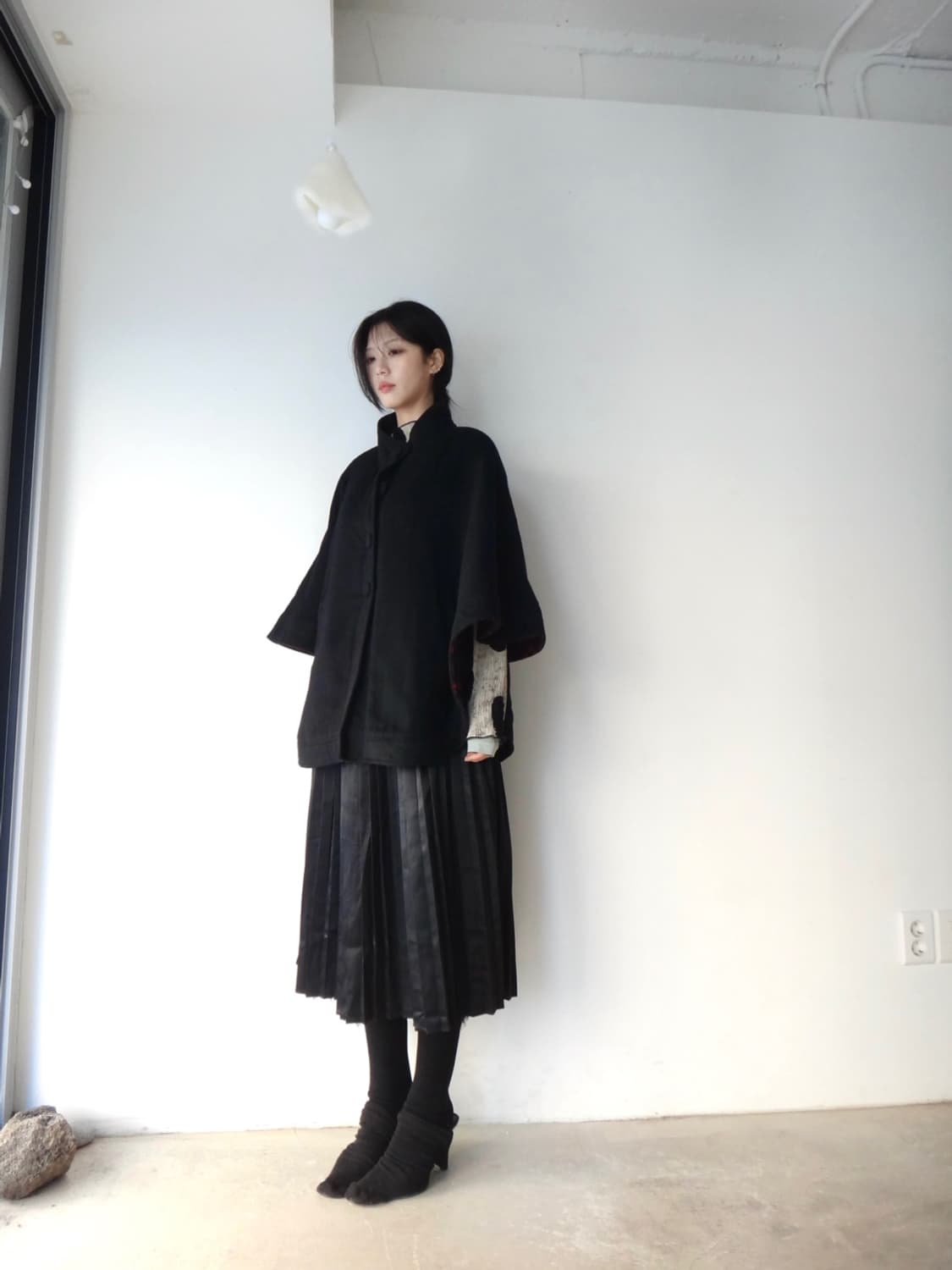 Wide 4 button poncho coat / 판초 코트 상품이미지6