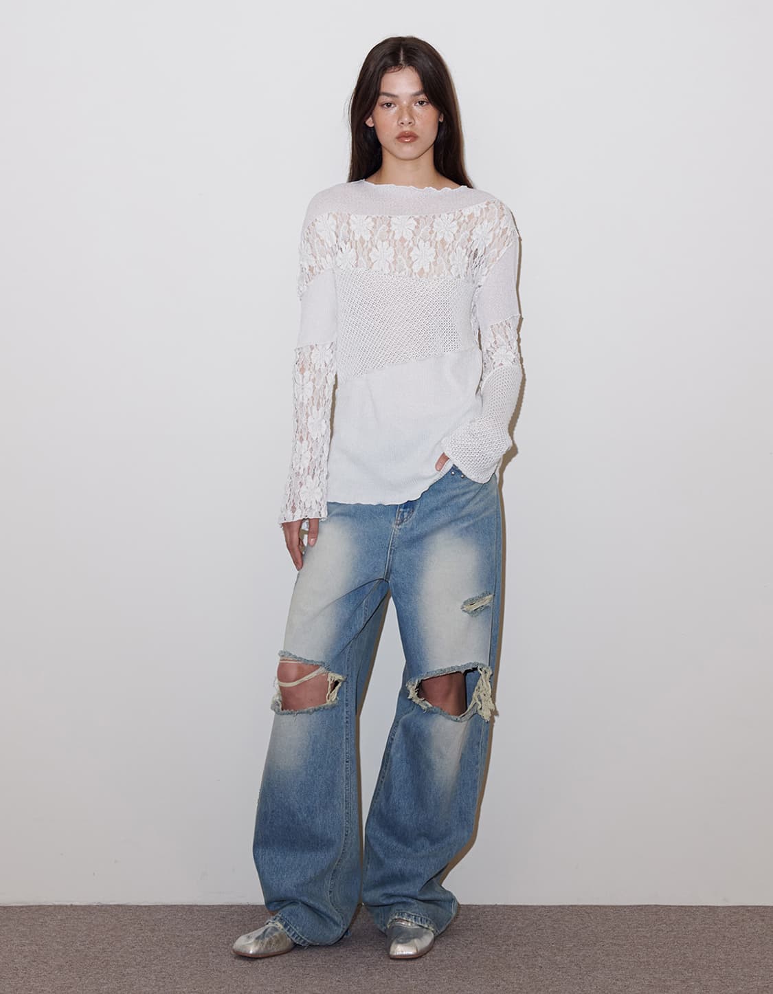 폴리수엠 STUDDED DISTRESSED JEANS 상품이미지2
