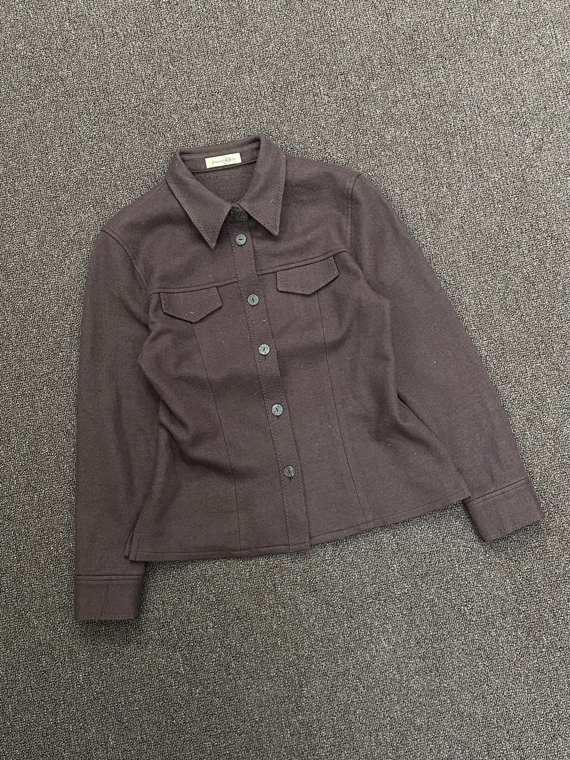 OS)Japanese vintage 여성 브라운 울 셔츠 자켓 상품이미지1