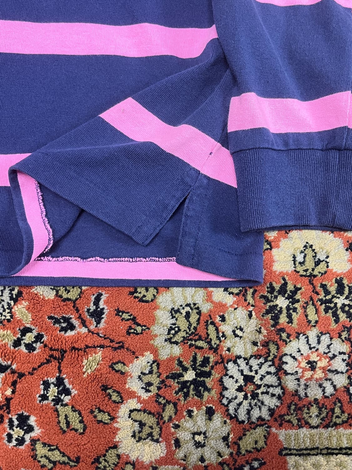 [L] 폴로랄프로렌 핑크 네이비 스트라이프 클래식핏 럭비티 상품이미지3