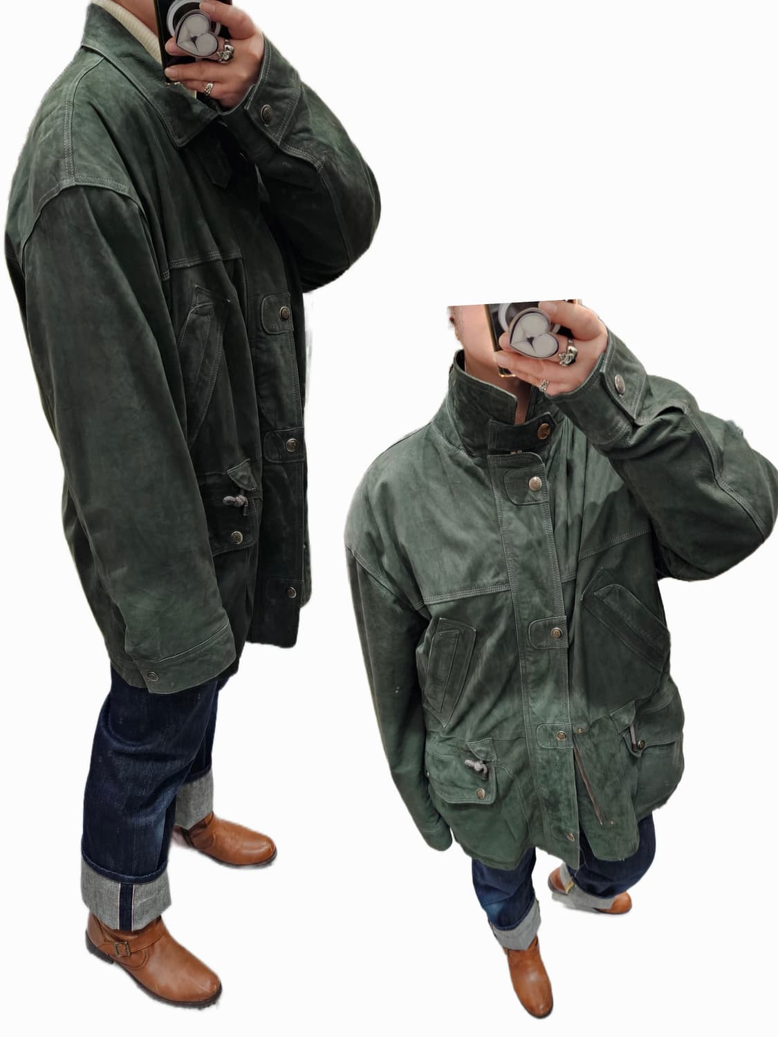 Schiattis Italy 카키 램스킨 필드자켓 상품이미지2