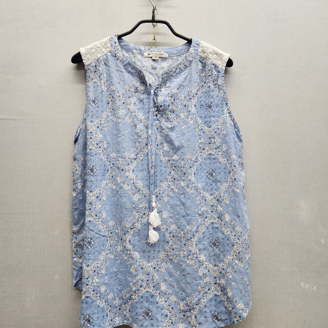 써스데이아일랜드 페이즐리 패턴 민소매 블라우스 S(M) 상품이미지1