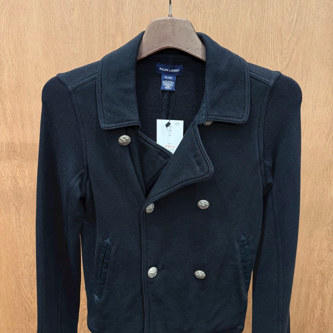 폴로 랄프로렌 더블 브레스티드 자켓 소매 로고 자수 디테일 블랙 상품이미지4