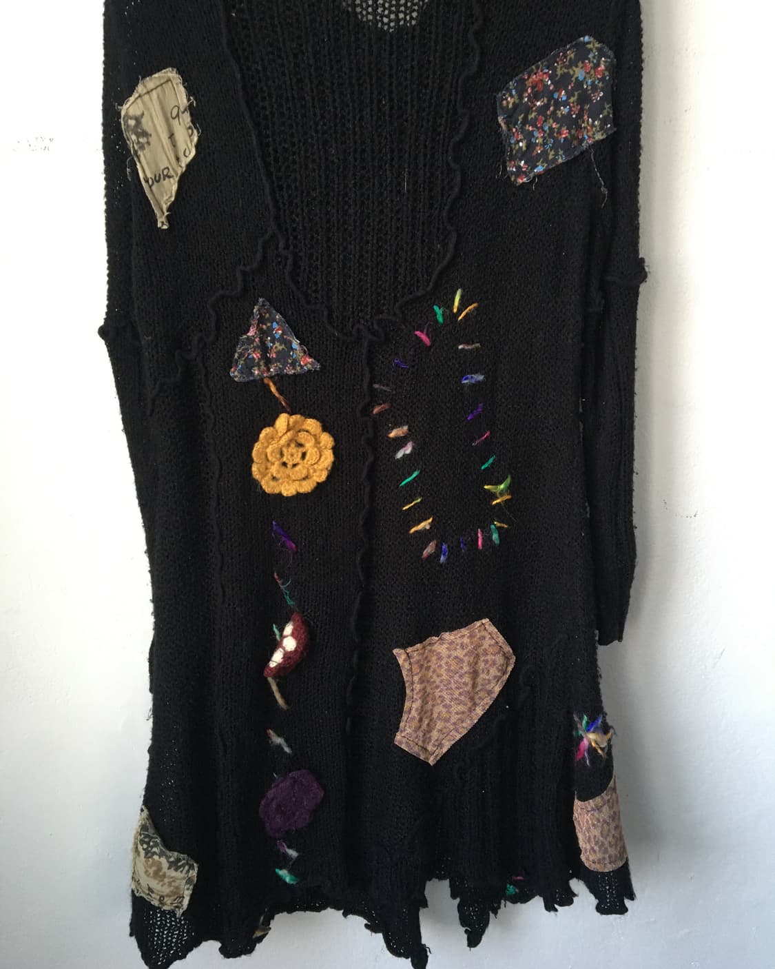 Patch stitch point knit long cardigan 상품이미지3