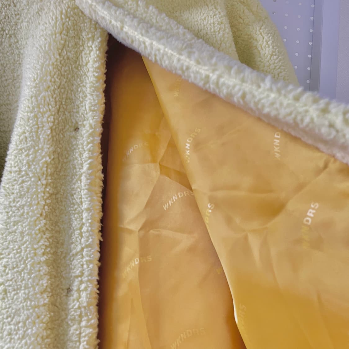 [m] 위캔더스 레몬크림 퍼 코치 자켓 뽀글이 코트 옐로우 후리스 상품이미지8