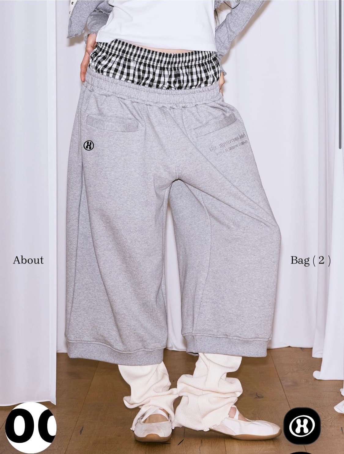 미스테리어스호텔 레이어드 버뮤다 팬츠 그레이 상품이미지2