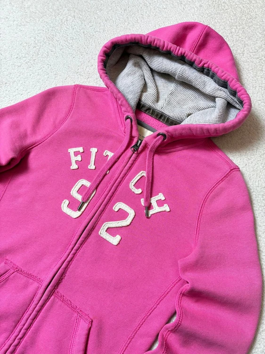 아베크롬비 00s Y2K 핑크 자수 레터링 후드 집업 PN7069 상품이미지2