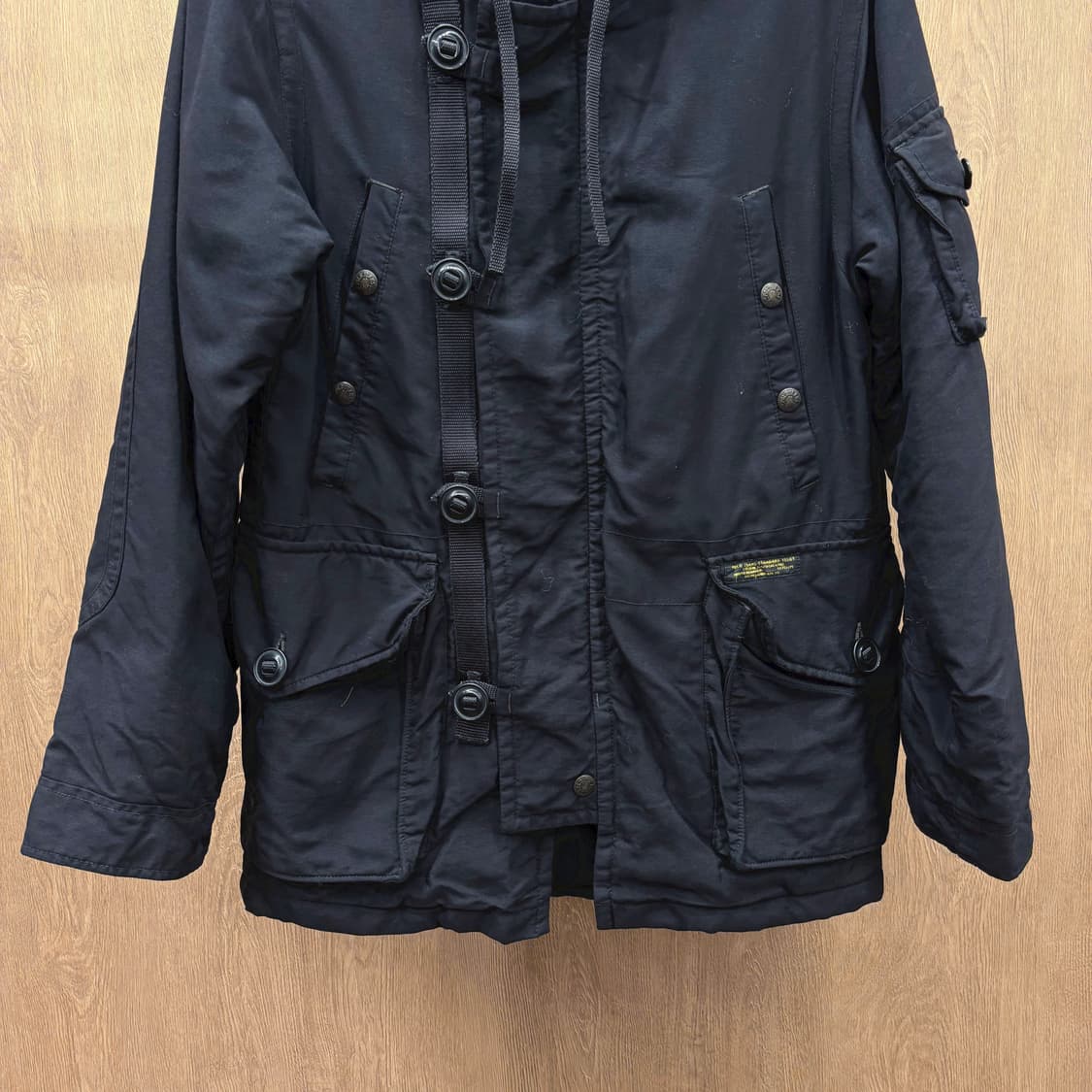 폴로 진스 컴퍼니 후드 필드 자켓 더블 플래킷 버튼업 멀티 포켓 블랙 상품이미지5