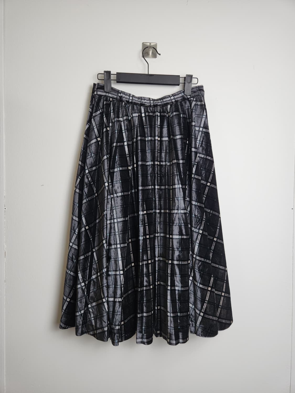 벨벳 체크 롱 스커트 상품이미지7