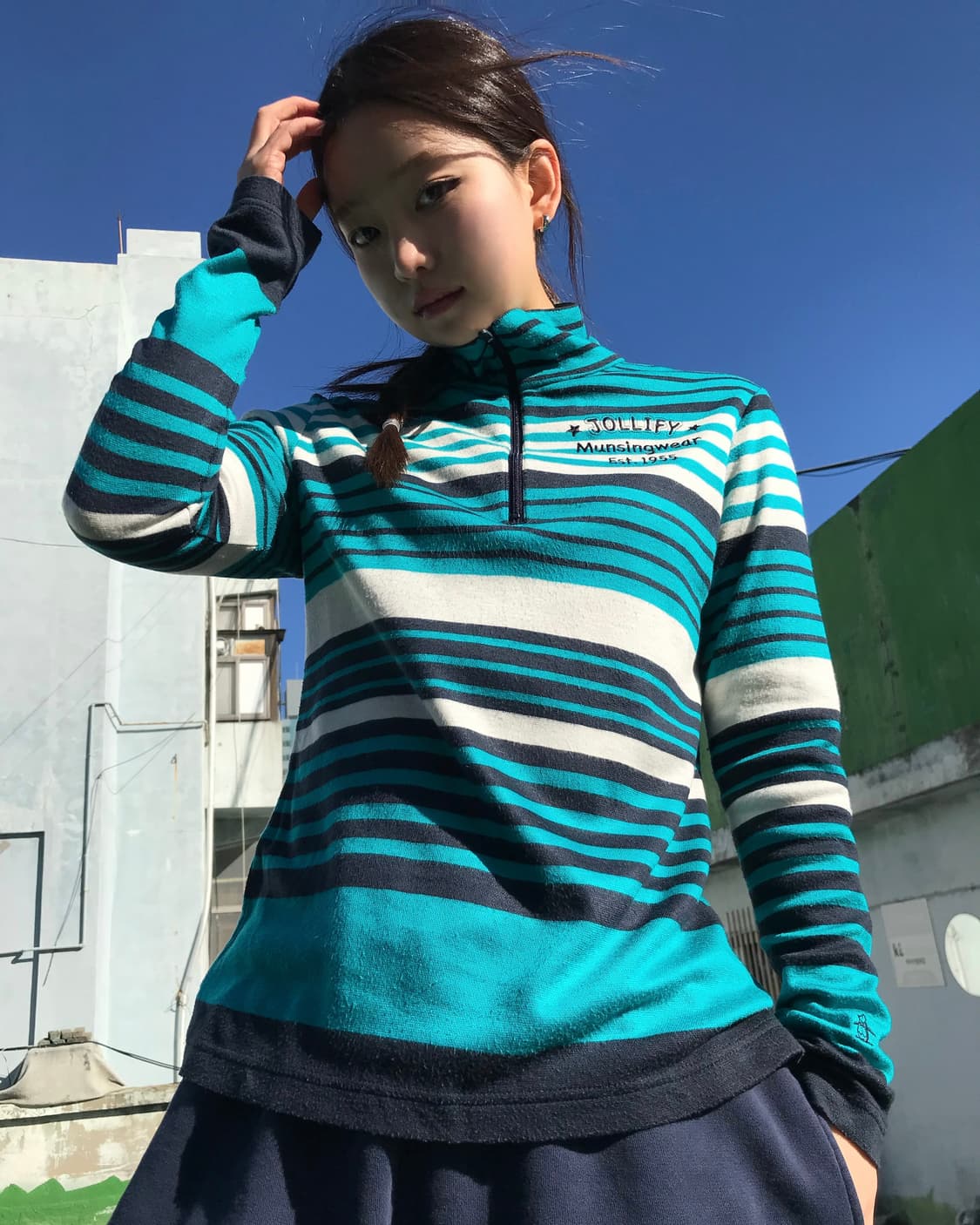 조이조이 스트라이프 하프집업  상품이미지3