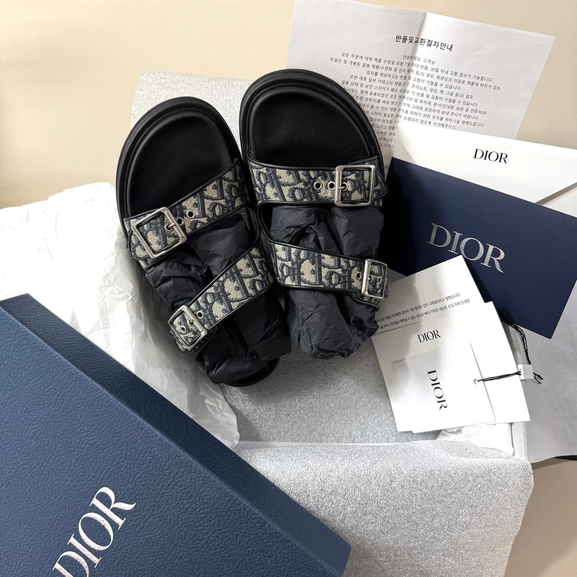 [41/당일출고]디올 오블리크 아쿠아 샌들 / 슬리퍼 상품이미지1