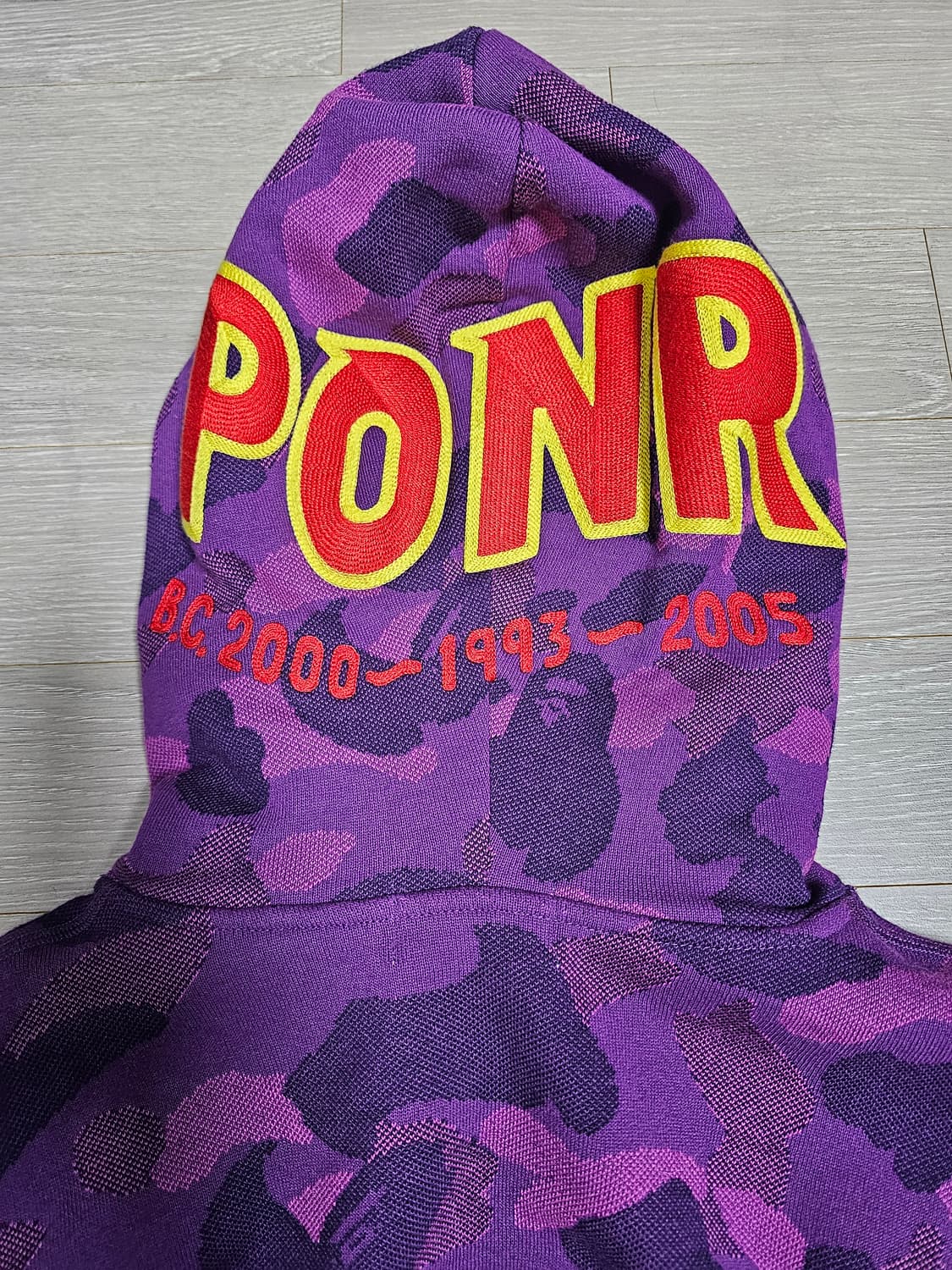 베이프 1st ponr 카모 샤크 후드집업 블랙 XL 상품이미지2