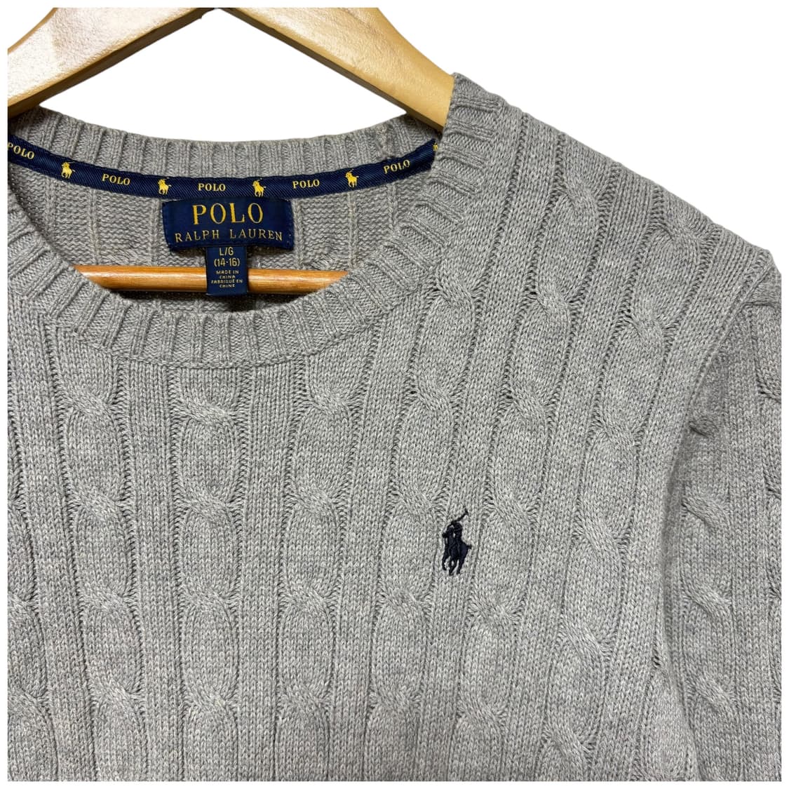 3765 폴로 랄프로렌 그레이 꽈베기 케이블 니트 상품이미지2