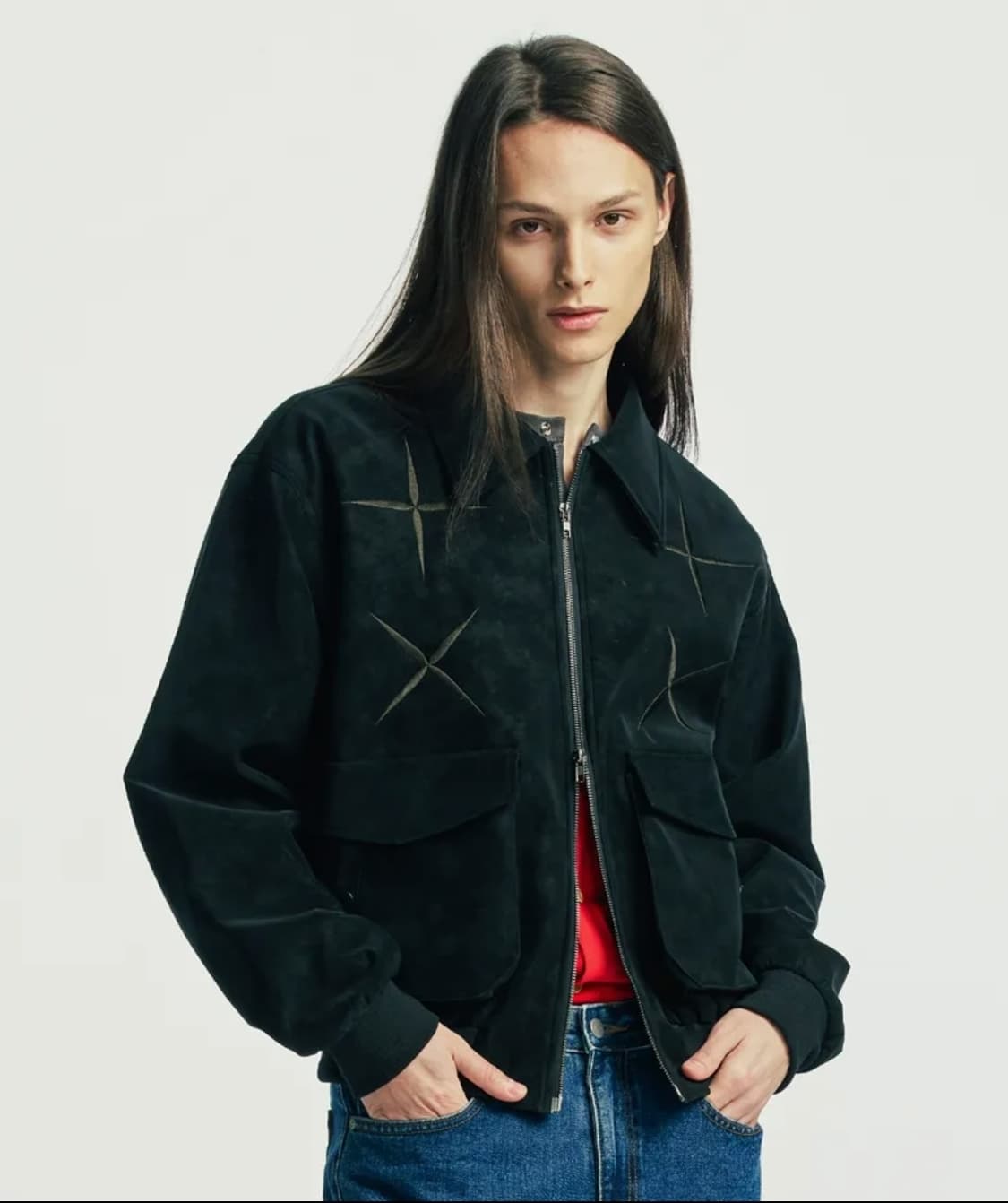 SSY 이스트 스타 스웨이드 블루종 블랙 상품이미지2