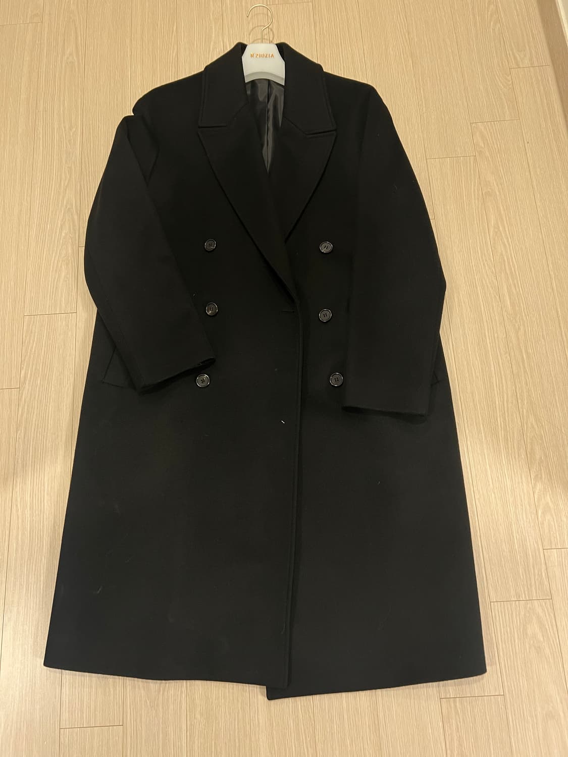 쿠어 coor 캐시미어20 오버핏 더블롱 코트 블랙 S 상품이미지3