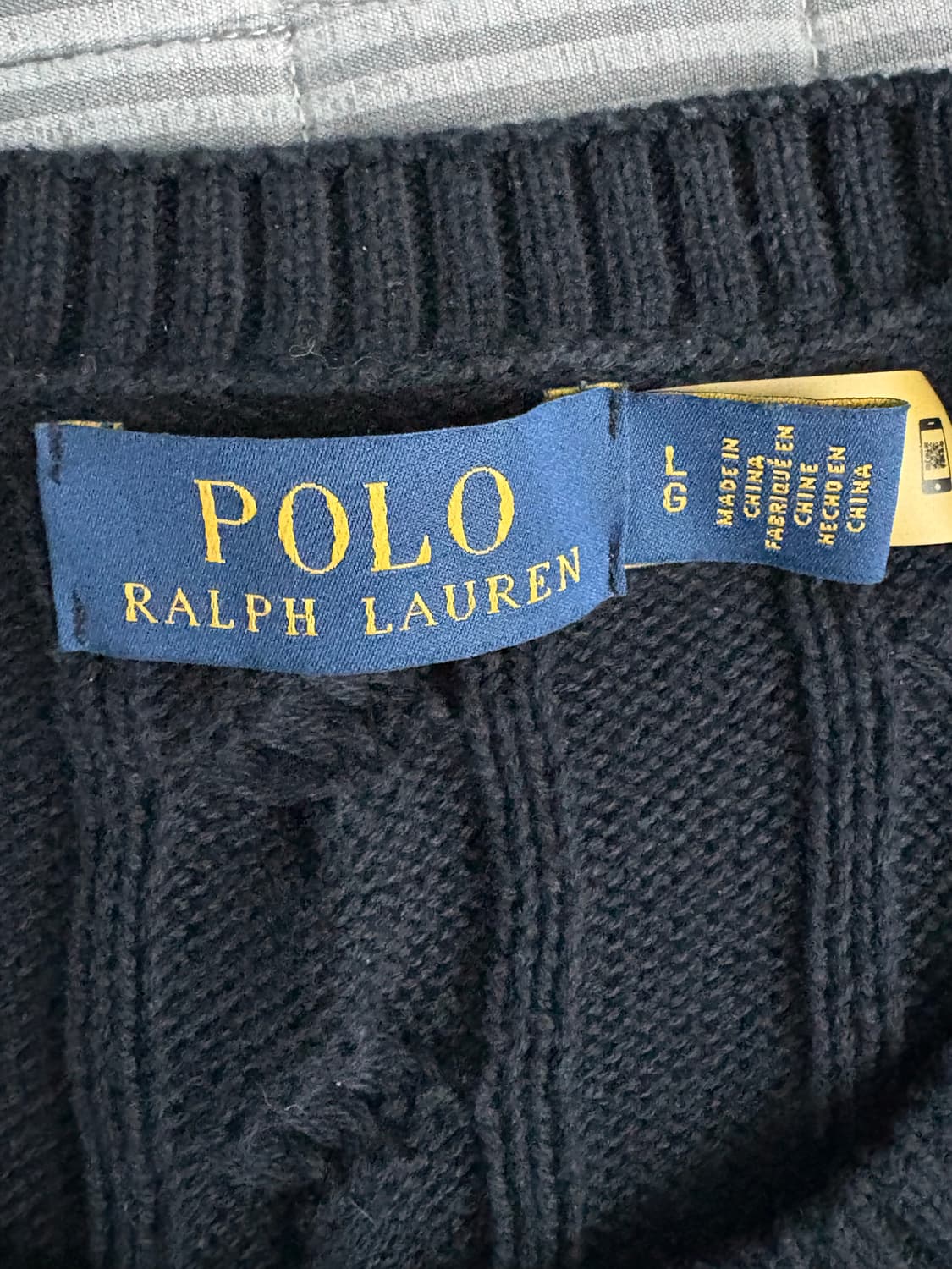 폴로 랄프로렌 네이비 케이블 니트 L 상품이미지2