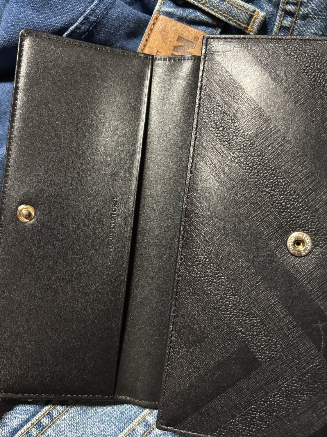 louis quatorez black leather long wallet 상품이미지3