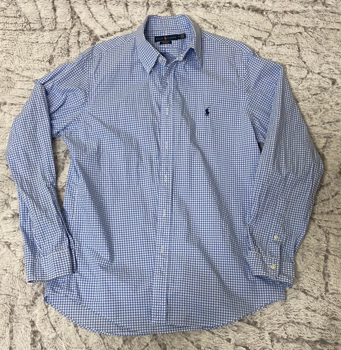 [M] 랄프로렌 폴로 셔츠 체크 블루 상품이미지1