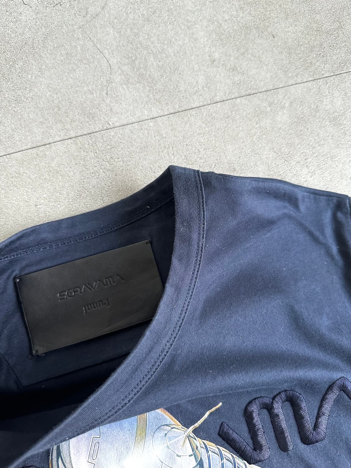 준지 x 소라야마 네이비 그래픽 반팔 티셔츠 상품이미지4