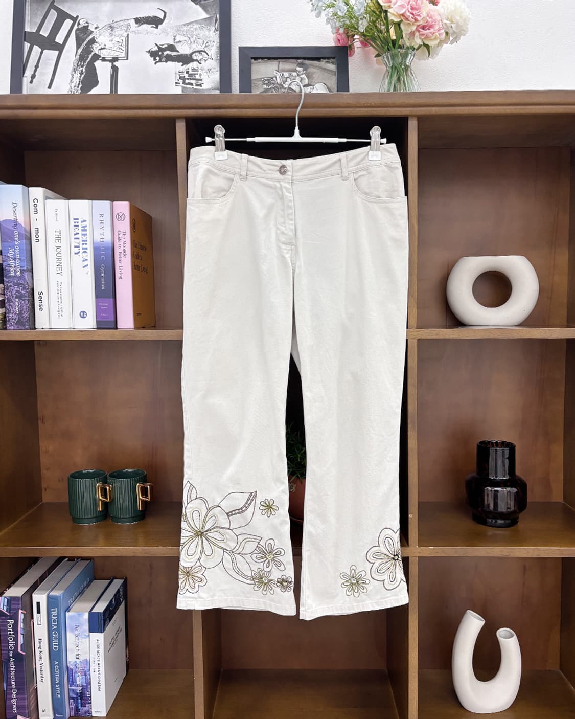 mori flower embroidery point capri pants 상품이미지1
