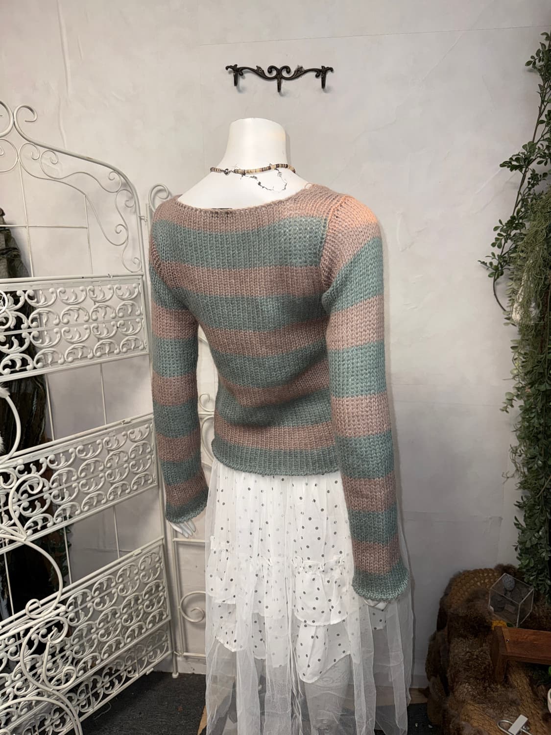 Emporio Armani pink blue stripe knit 상품이미지2