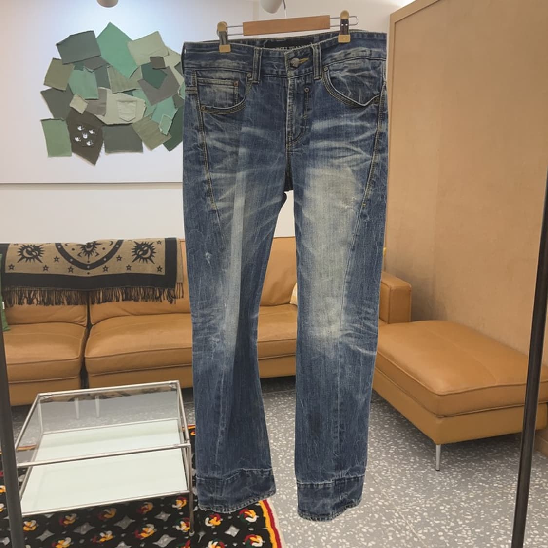 에비수 올드스쿨 레트로 포켓 프린팅 데님팬츠 32인치 C06792 상품이미지3