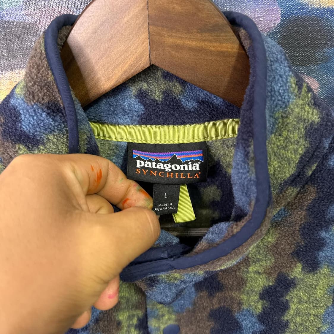 10s 파타고니아 신칠라 스냅-T 블루/그린/브라운 니카라과 상품이미지3