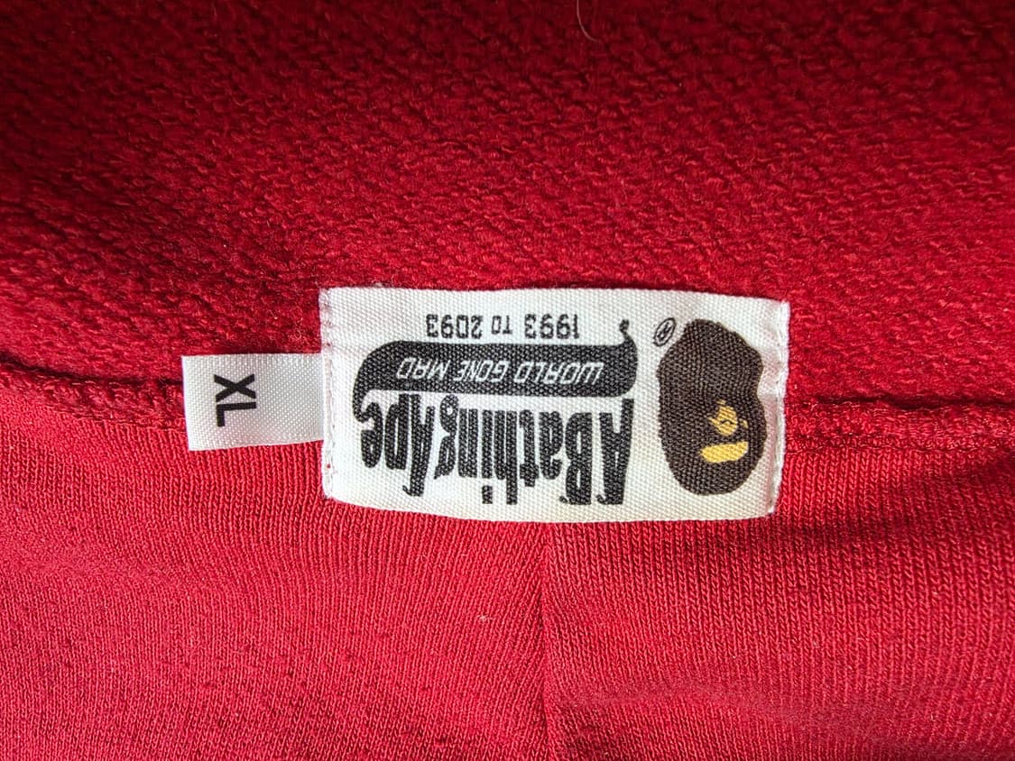 베이프 샤크후드 레드 카모 반반 후드집업 상품이미지4