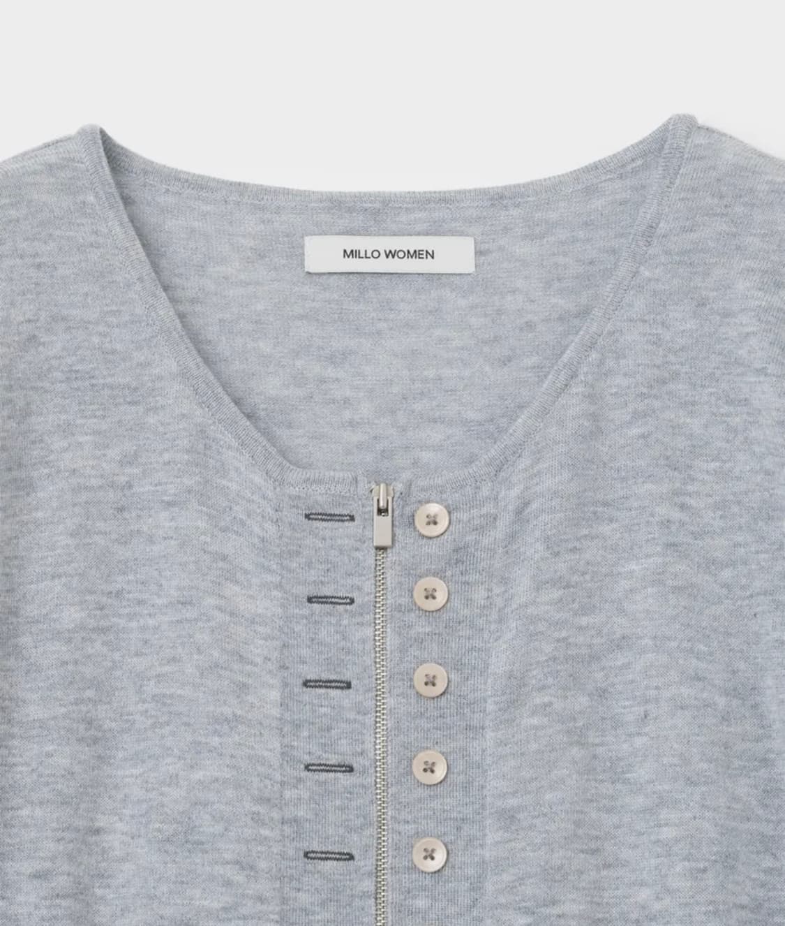 밀로우먼 Fake Button Zip-Up Cardigan Gray 상품이미지4