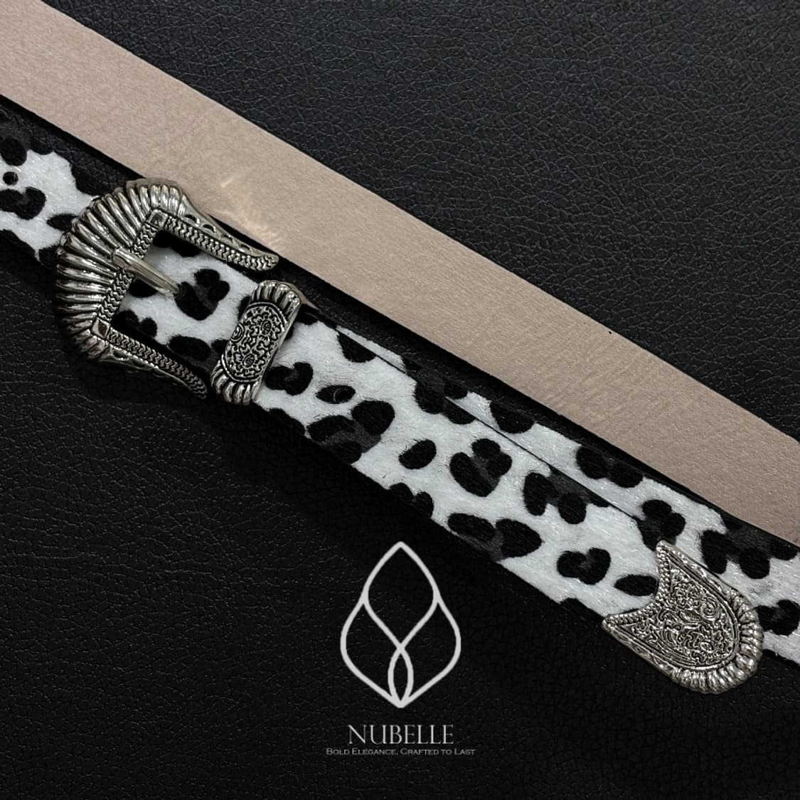 🌗 Leopard western belt / 호피 송치털 웨스턴 벨트 상품이미지2