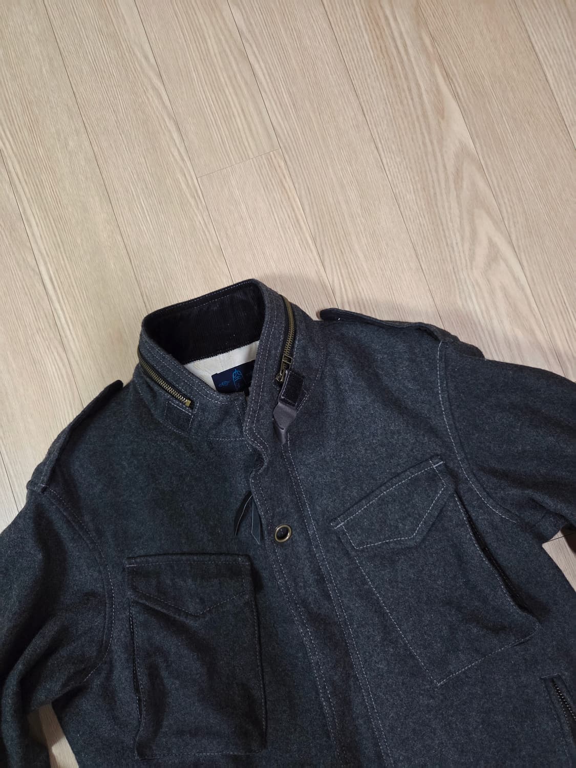 KU JAPAN 차콜 그레이 디테일 울 재킷 상품이미지2